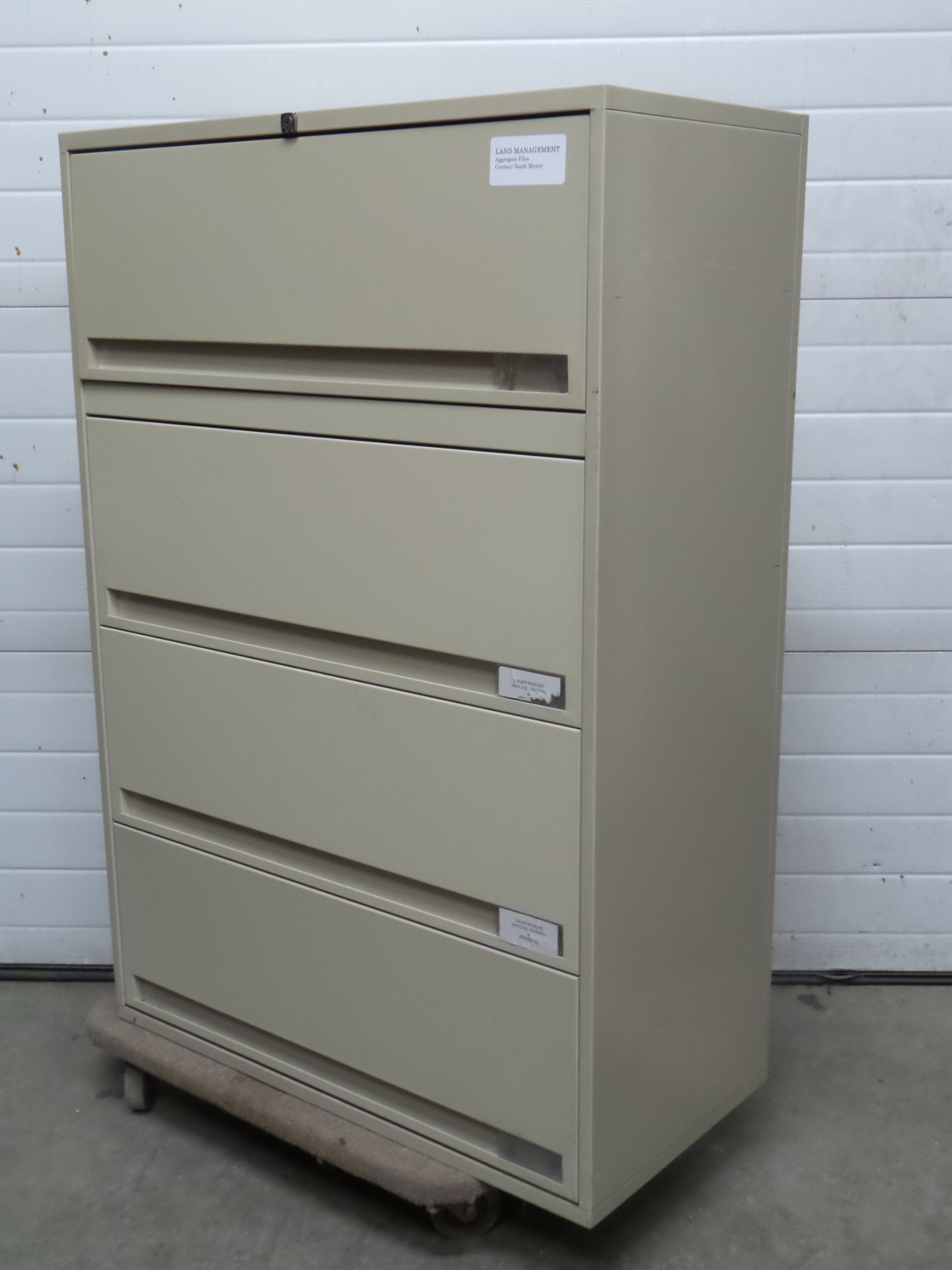 Tan Flip Front Top, 4 Drawer Lateral File Locking Allsold.ca